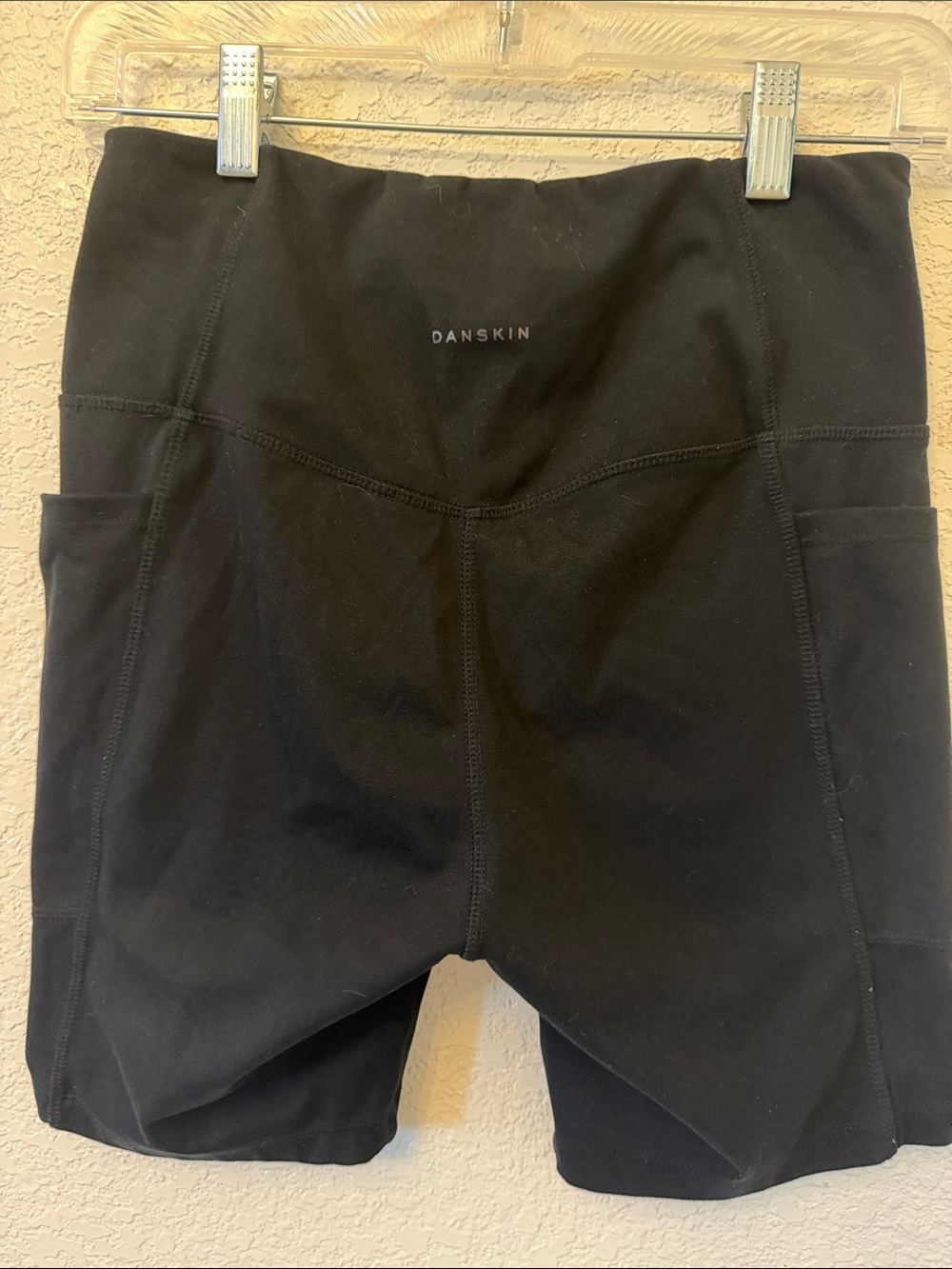 Danskin Black High-Rise Active Bike Shorts with Side Pockets